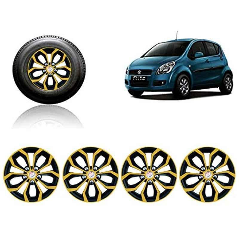 Auto Pearl 4 Pcs 14 inch ABS Golden & Black Car Wheel Cover Set for Maruti Suzuki Ritz T1