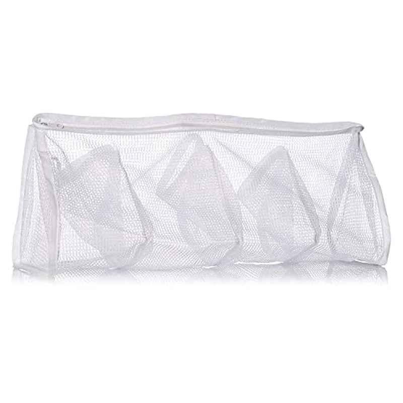 Whitmor 4 Compartments Polyester White Mesh Laundry Bag, 6154-988