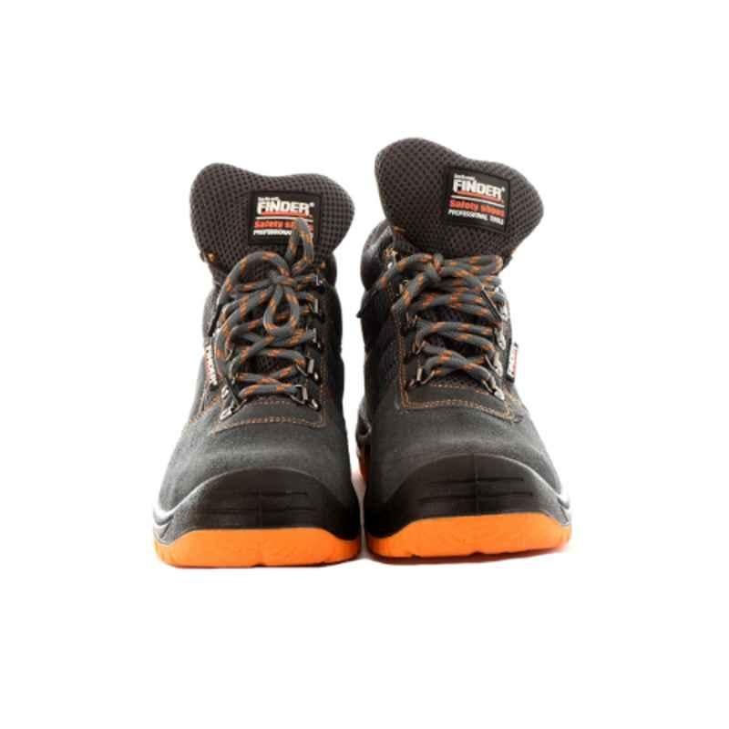 Darit Finder Leather Steel Toe Black Work Safety Shoes, ES-196-11, Size: 11