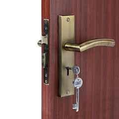 Handle Waala MG1102 8 inch 60mm Stainless Steel Antique Brass Finish Mortise Door Lock Set with Brass Lock Body