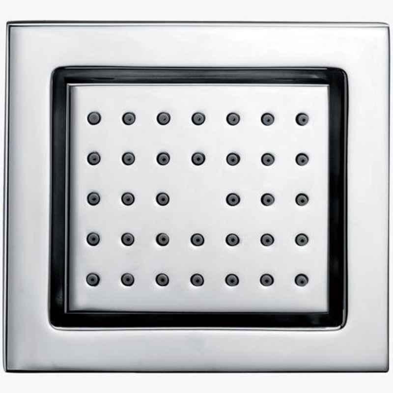 Kerovit 130x120mm Silver Chrome Finish Rectangular Brass Rectangular Jet with Silicon Nozzle-Concealed, KA620003