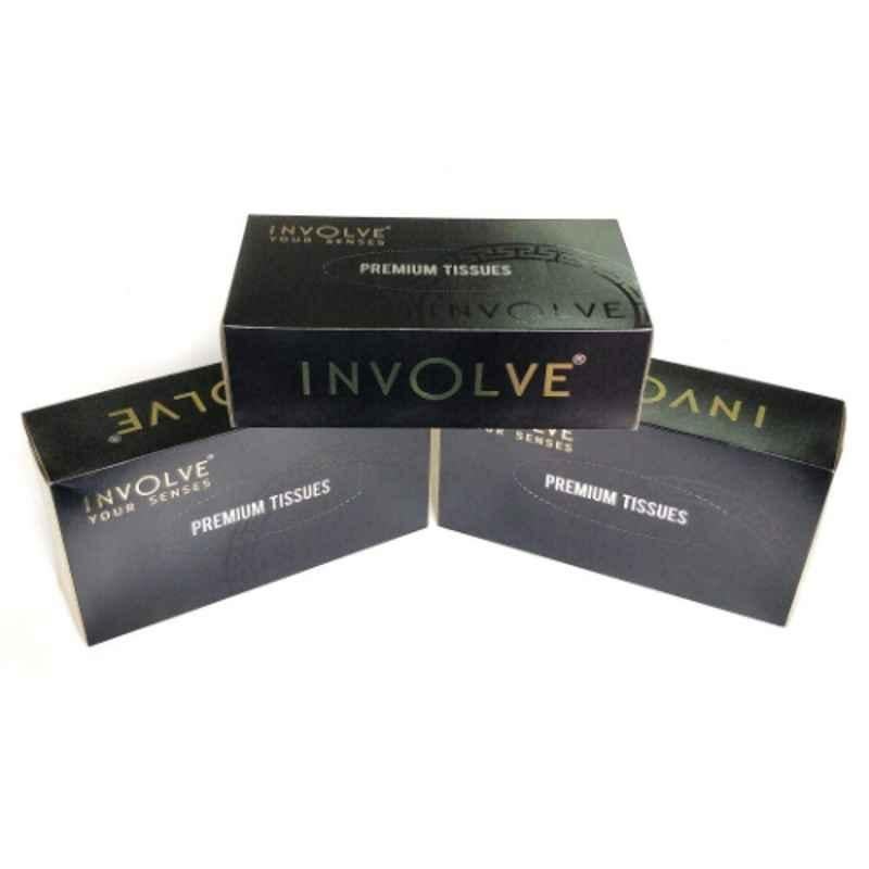 Involve 100 Pcs 2 Ply Black Scented Tissue Box, ITB01 (Pack of 3)