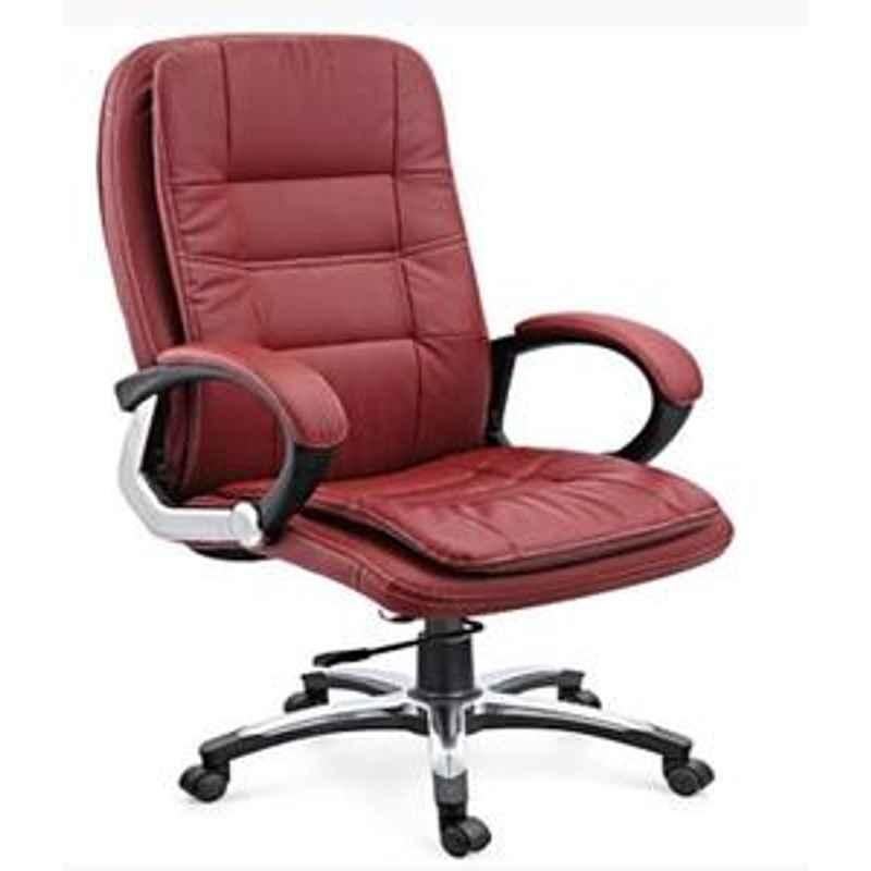 Red leather best sale office chair