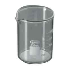 Glassco 250ml Boro 3.3 Glass Low Form Beaker with Double Capacity Scale, 229.402.07 (Pack of 2)