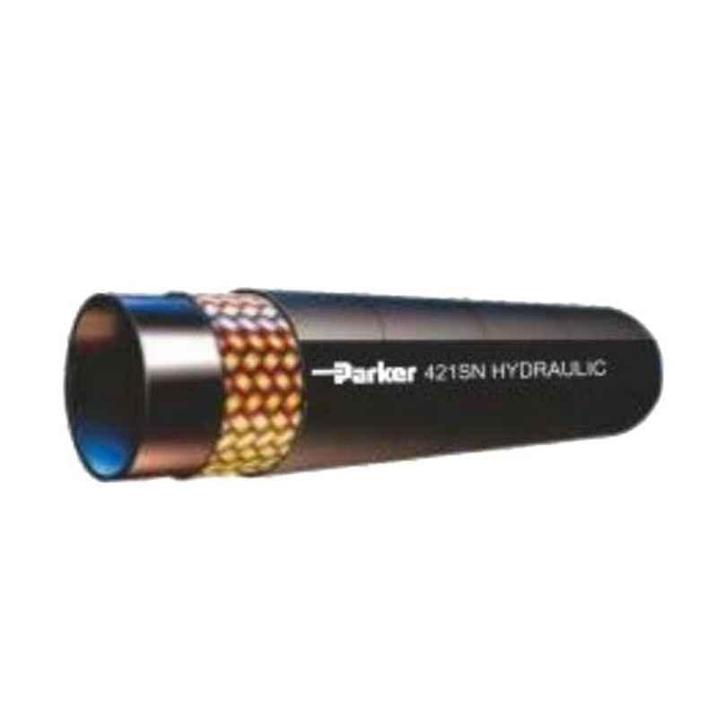 Parker 421SN-R1 2-3/8 inch 1m Synthetic Rubber Braided Hydraulic Hose, 421SNPM-38PM