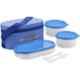 Milton Double Decker 3 Pcs Container Plastic Blue Lunch Box Set