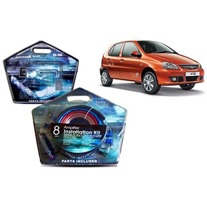 Auto Pearl Geestar Plus 8 Guage 2 Channel Amplifier Full Installation Kit for Tata Indica, GS-208