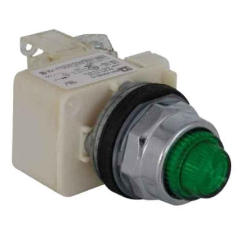 Schneider 30mm 120 VAC Pilot Light Illuminated Push Button, 9001KT35LGG31