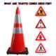 Ladwa 750mm 2.8kg PVC Traffic Safety Cone with 2m Chain & 2 Hooks (Pack of 2)