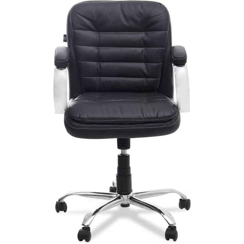 Chair Garage PU Leatherette Black Adjustable Height Office Chair with Back Support, CG127