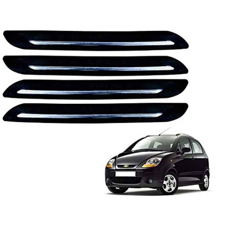 Kozdiko 4 Pcs Single Chrome Bumper Protector Set for Chevrolet Spark
