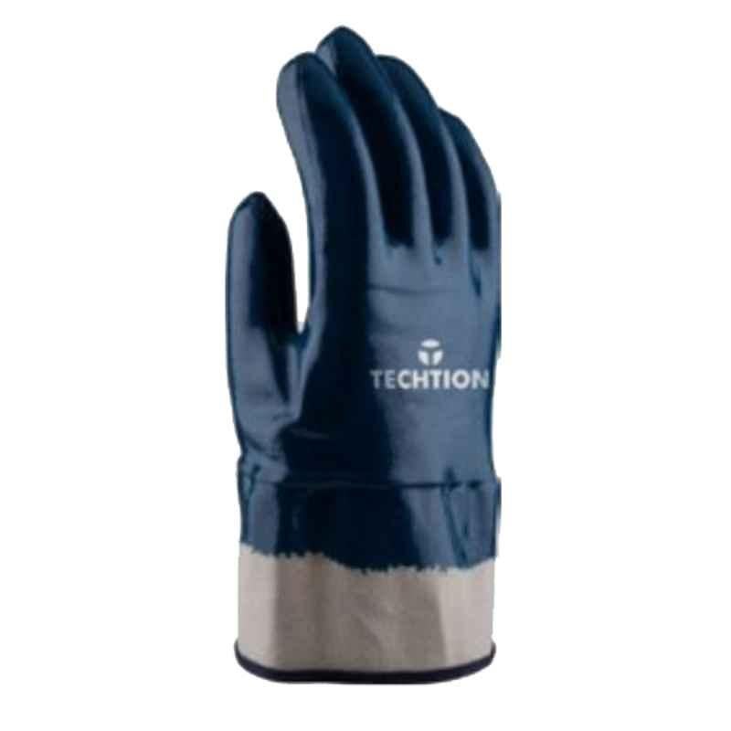 Techtion Fort Max Drypro Jersey Liner Fully Coated Safety Gloves with Lightweight Nitrile Safety Cuff Style, Size: XL