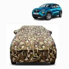 Aarex Auto Polyester Jungle 100% Waterproof Car Cover Mirror Pocket, Soft Cotton Lining, Triple Stitched, Buckle Belt & Windproof for Renault Kwid