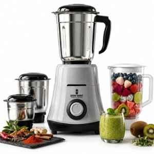 Growsmart HydroGrind 750W ABS Grey & Black Mixer Grinder with 3 Stainless Steel, 1 Juicer Jars & 4 Years Warranty