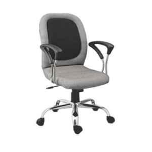 Da Urban Lilyanna 18.5x20.5x37.5 inch Grey & Black Medium Back Revolving Chair, DU-236