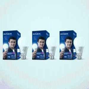 Magik Maximo Plus 9W 3000K B22 Cool White LED Bulb (Pack of 3), LUMAP009C4144E3