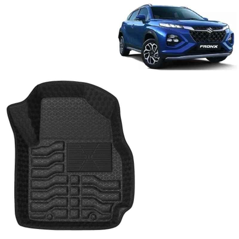 Kingsway 3 Pcs Premium 4.5D 100% Waterproof Tray Shape PVC Black Car Floor Mat Set for Maruti Suzuki Fronx 2023 Onwards All Model