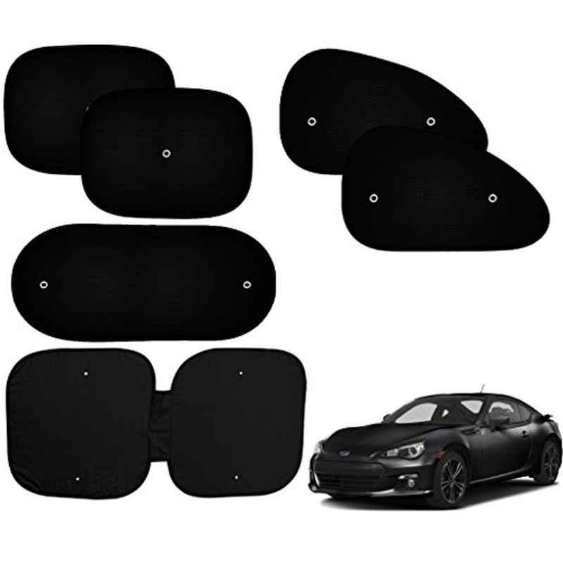Auto Pearl 6 Pcs PVC & Mesh Black Window, Front & Rear Sun Shade Set for Subaru BRZ