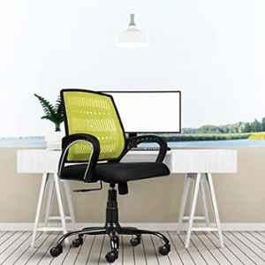 Rose Blazia Mesh Green & Black Medium Back Ergonomic Chair