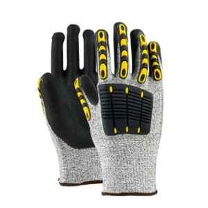 Mallcom H33TDL UHMWPE & Fiberglass Grey & Black Impact Resistant Nitrile Gloves with Cut Level 5, Size: 7