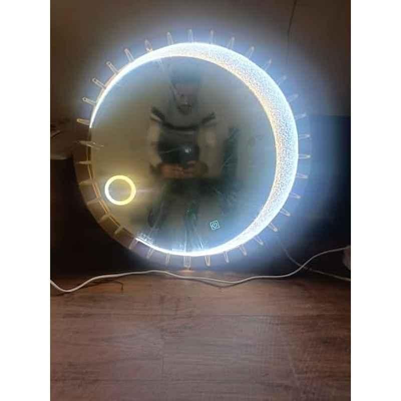 Plantex LED Bathroom Mirror with 3 Tone/Designer Mirror for Living Room/Bedroom/Dressing Room Round Shape HM-007, 18x24 inch