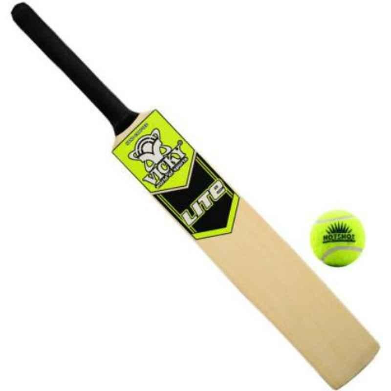 Buy Vicky Lite Neon Yellow Poplar Willow Cricket Tennis Bat with