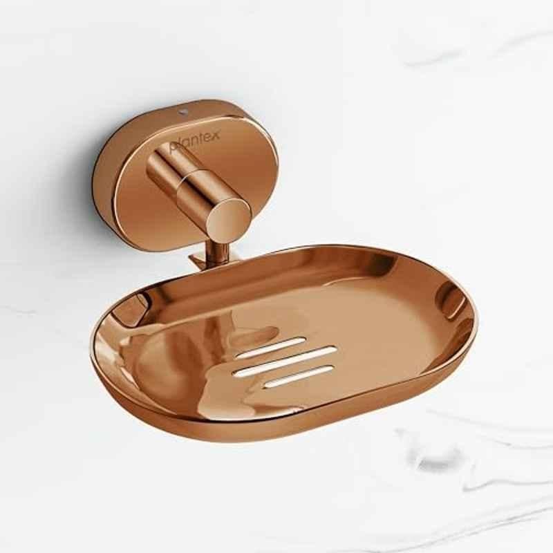 Plantex Stainless Steel Wall Mounted Soap Holder for Bathroom/Soap Holder for Kitchen/Soap Stand for Bathroom/Bathroom Accessories PVD Rose Gold Finish Onix