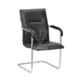 VJ Interior 18x19 inch Black Leather Fixed Stand Office Visitor Chair, VJ-1136