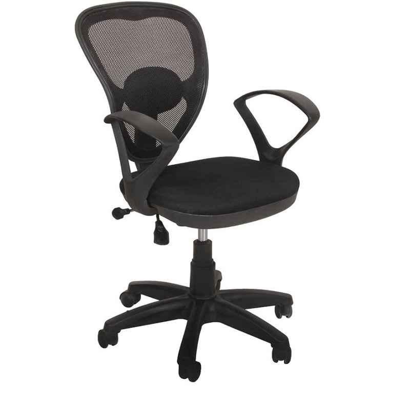 Caddy PU Black Adjustable Office Chair with Back Support, DM 37
