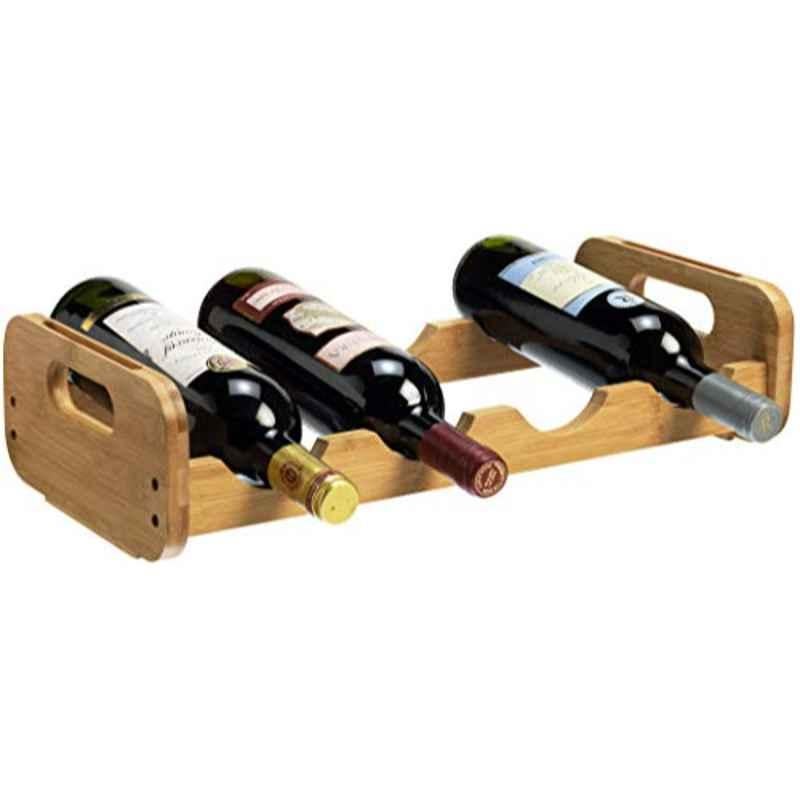 RTA 4 Bottle 1 Tier Bamboo Open Modular Wine Rack
