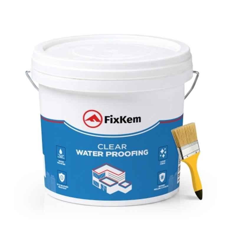 FixKem 4 Litre Transparent Glue Clear Waterproofing for Roofs, Walls, Tiles & Pipes for Effective Leak Prevention