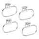 Aligarian Stainless Steel Chrome Finish Wall Mounted Ovel Square Base Solid Towel Ring (Pack of 4)