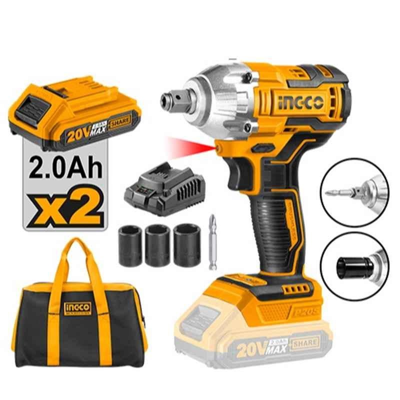 Buy Ingco 20V 220Nm Lithium Ion Cordless Impact Driver Wrench