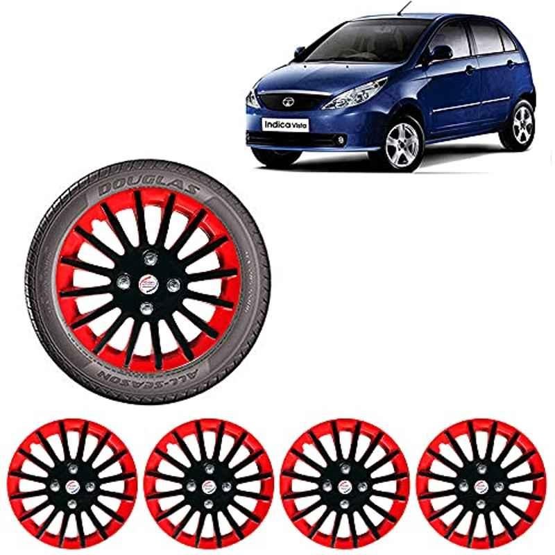 Buy Auto Pearl Pcs 14 inch Red Black Wheel Cover Set for TATA