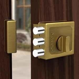 Plantex Heavy Duty Tri Bolt Keypad Lock with Key & Knob for Main Door/Suitable on Single Door for Home/Office/Hotel Antique Brass