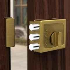 Plantex Heavy Duty Tri Bolt Keypad Lock with Key & Knob for Main Door/Suitable on Single Door for Home/Office/Hotel Antique Brass
