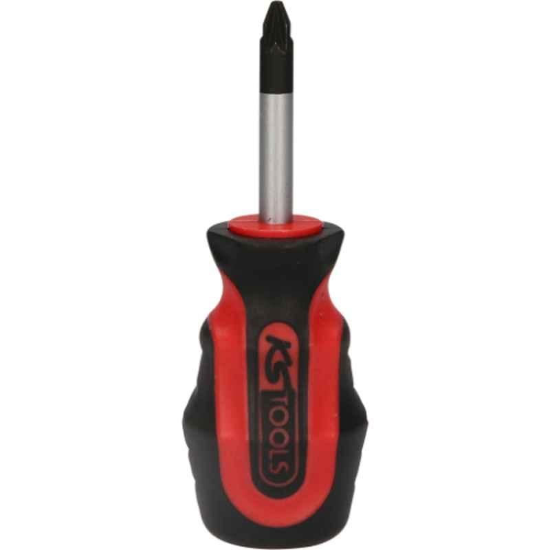 KS Tools Ergotorque Plus PZ2 CrV Stubby Screwdriver for Phillips Screws PZ, 159.1046