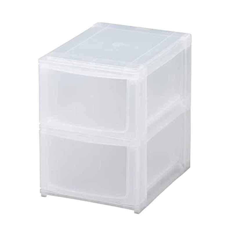 Pearl Life Polypropylene & Synthetic Rubber Translucent 2 Drawer Stacking Organizer, Size: Small