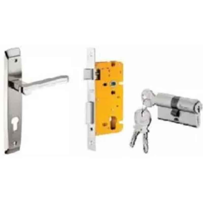 Dorset ML Series Art 60mm Stainless Steel Patina Finish Door Handle Lock Set with Both Side Key Cylinder (Pack of 4)