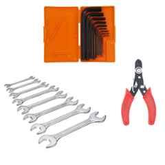 Hillgrove HGCM309M1 8 Pcs Universal Multi-Function Professional Double Open Ended Wrench Set, Hex Allen Key & Wire Cutter Combo, HGCM582