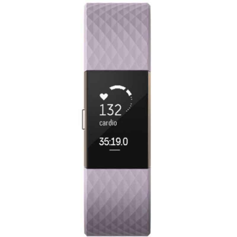 Fitbit Charge 2 Large Lavender Rose Gold Fitness Wristband, FB407GMBKL-EU
