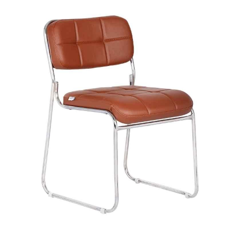 Da URBAN 89x43x62cm Leatherette Tan Armless Visitor Chair, 285