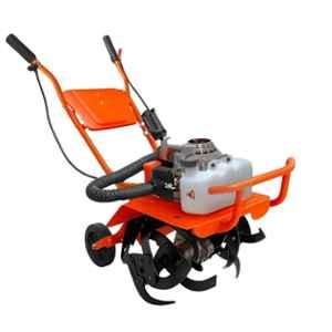 Voltz 3HP 2 Stroke 63cc Alloy Steel Orange Heavy Duty Petrol Engine Mini Tiller for Agriculture, MT-63