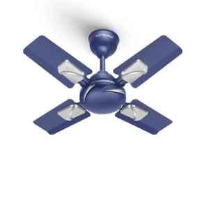 Longway Creta-P1 50W Silver & Blue Ultra High Speed 4 Blade Anti-Dust Decorative Ceiling Fan, Sweep: 600 mm