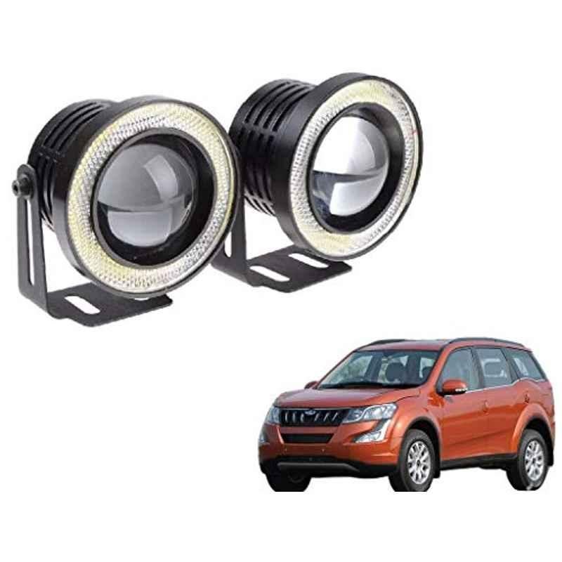 Kozdiko 2 Pcs 15W 3.5 inch High Power White LED Projector COB Fog Light Set with White Angel Eye Ring for Mahindra XUV 500, koz_72514