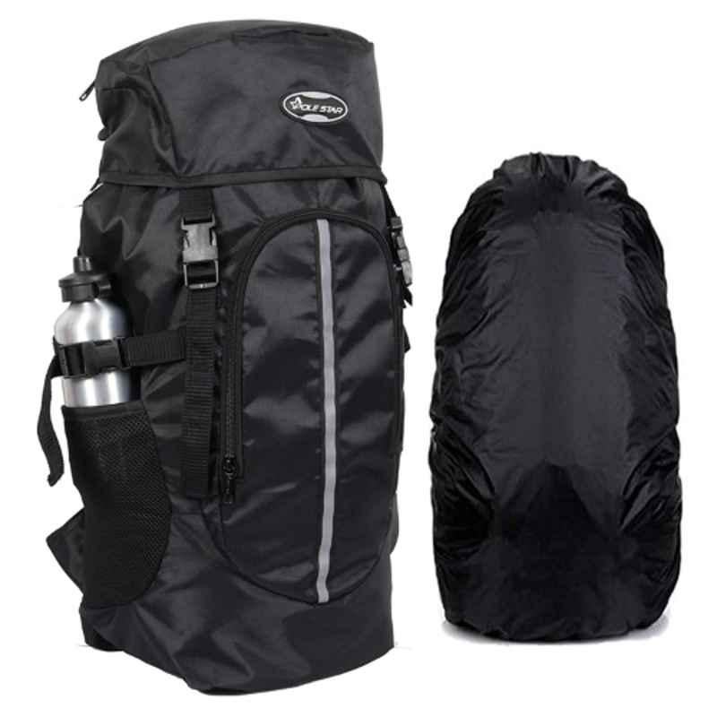 Buy Polestar Hike 44L Polyester Black Rucksack Bag with Rain Cover Online At Best Price on Moglix