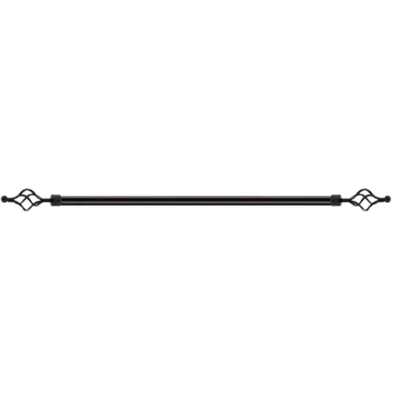 Robustline 200x400cm Stainless Steel Black Single Rod Roman Adjustable Curtain Rod