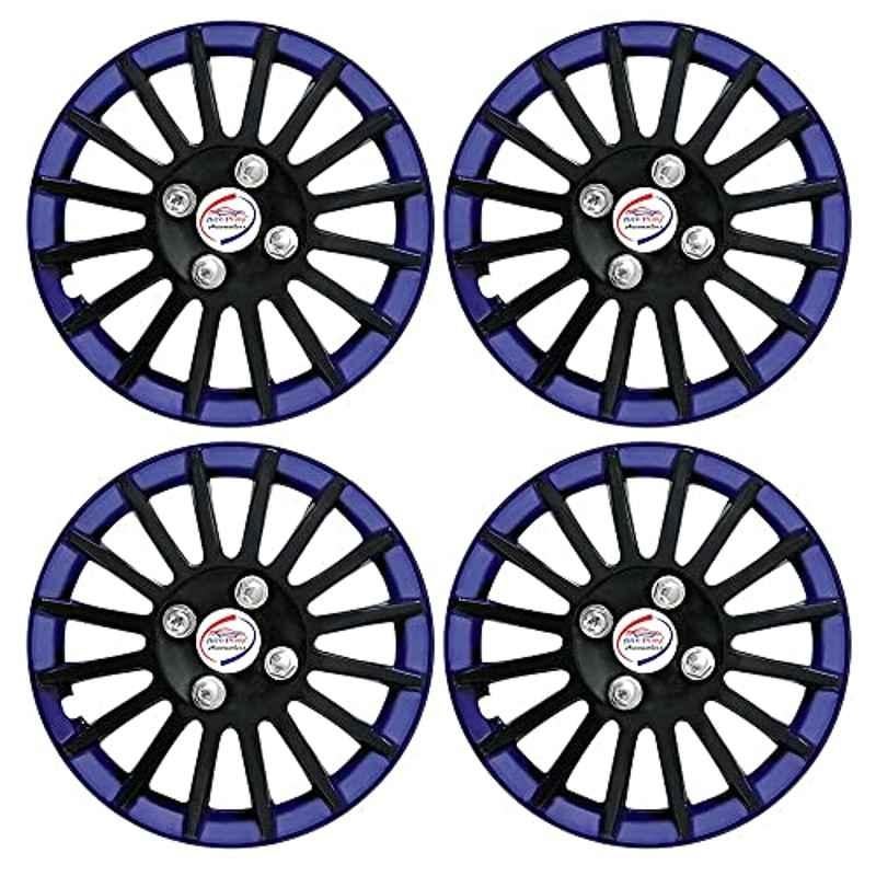 Auto Pearl 4 Pcs 15 inch ABS Black & Blue Car Wheel Cover Set for All Car