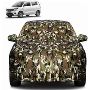 Allextreme Polyester Multicolour Camouflage Car Body Cover with Mirror Pocket for Maruti Wagon R All Model & Years 1999-2024, PV_VLSV02