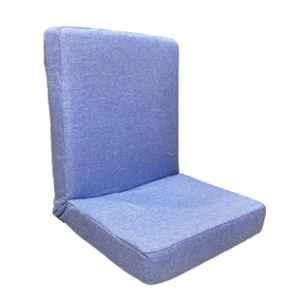 Kawachi Linen Fabric Sky Blue 5-Angle Adjustable Folding Recliner Backrest Floor Chair, KAW_I116-SKY-BLUE